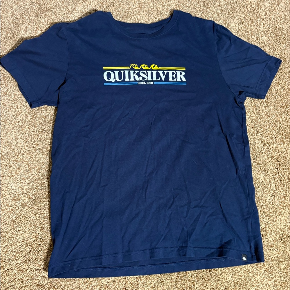 Quiksilver Deep Blue Tee with Red Logo